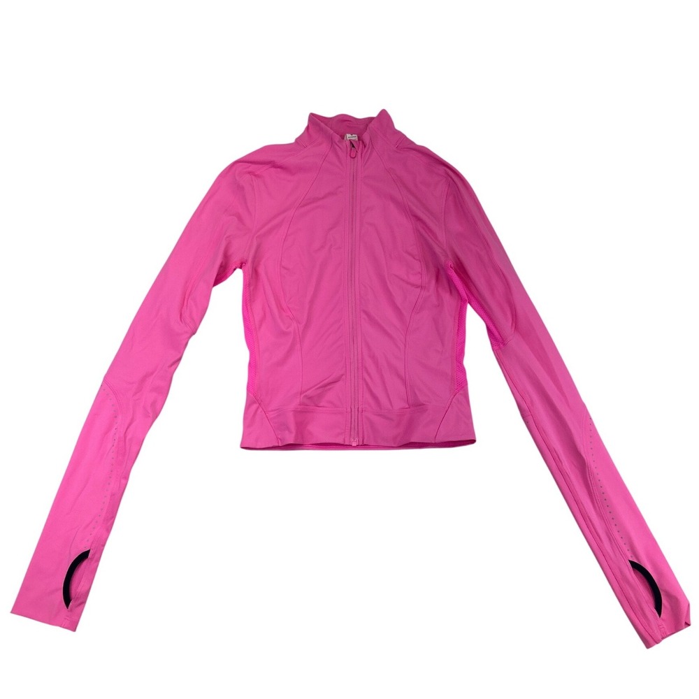 Lululemon‎ Jacket Womens 2 Hot Pink Full Zip Cropped Thumbhole Athletic